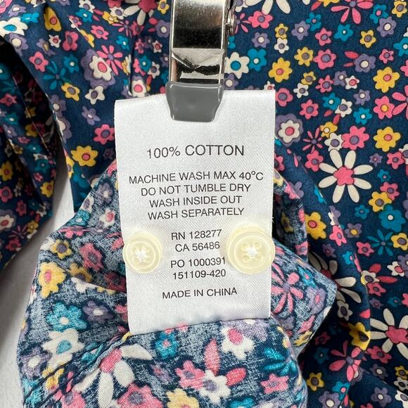 MOODS OF NORWAY Arne Vik Button Up Shirt Men M Blue Retro Floral Cotton Slim Fit - Picture 9 of 12